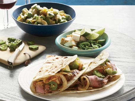 Grilled Steak Tacos with Avocado Salsa