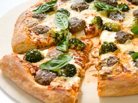 Pesto Meatball Pizza
