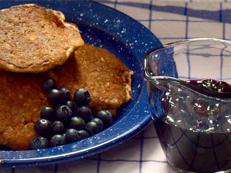 Image of Lemon Blueberry Ricotta Pancakes With Blueberry Syrup, Kitchen Daily