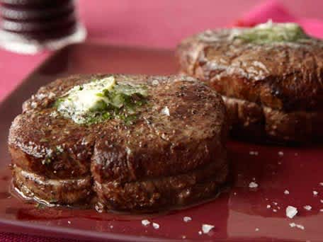 Filet Mignon with Caraway Cilantro Compound Butter