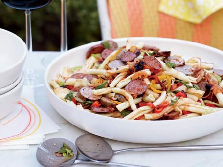 Pasta Salad with Grilled Sausages and Peppers