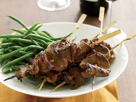 Grilled Beef-Tenderloin Skewers with Red-Miso Glaze