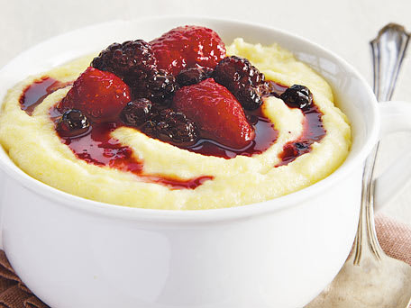 Breakfast Polenta with Warm Berry Compote