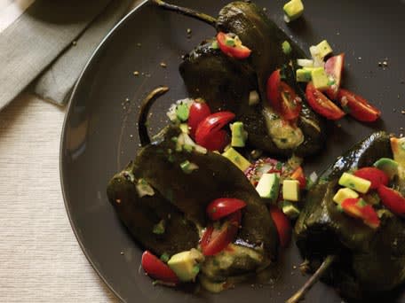 Chiles Rellenos with Tomato-and-Avocado Salsa