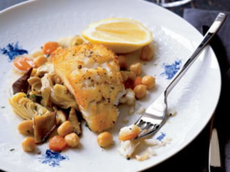 Image of Cod With Artichokes And Chickpeas, Kitchen Daily