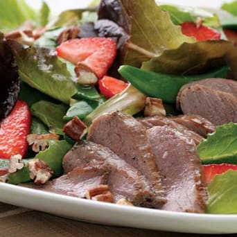 Image of Duck & Strawberry Salad With Rhubarb Dressing, Kitchen Daily