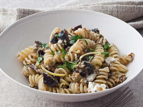 Fusilli with Roasted Eggplant and Goat Cheese