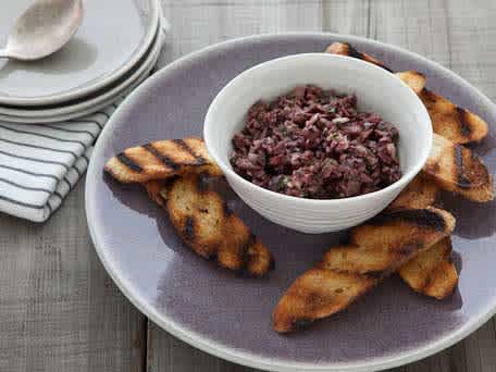 Olive and Garlic Tapenade Crostini