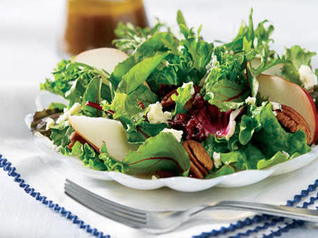 Image of Mixed Greens And Fruit Salad With Warm Onion Vinaigrette, Kitchen Daily