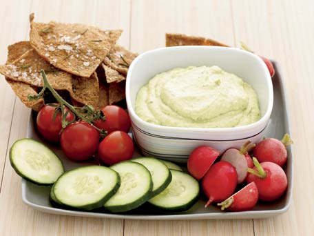 Image of Curried Tofu-and-avocado Dip With Rosemary Pita Chips, Kitchen Daily