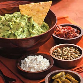 Image of Roasted Garlic Guacamole With Help-yourself Garnishes, Kitchen Daily