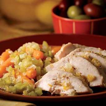 Roast Chicken with Preserved Lemon & Braised Vegetables