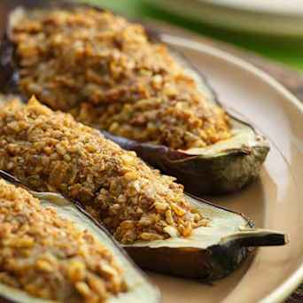 Indian-Spiced Stuffed Eggplant