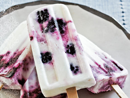 Yogurt Ice Pops with Berries