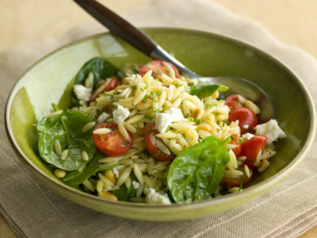 Image of Orzo Salad With Tomatoes, Feta, And Basil Vinaigrette, Kitchen Daily