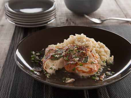 Prosciutto Wrapped Chicken Breast with Mashed Cauliflower