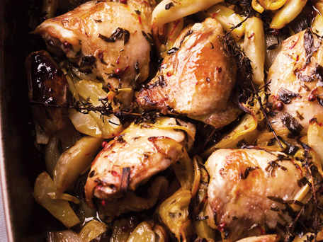 Roasted Chicken with Jerusalem Artichoke and Lemon