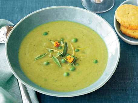 Image of Asparagus Soup With Parmesan Shortbread Coins, Kitchen Daily