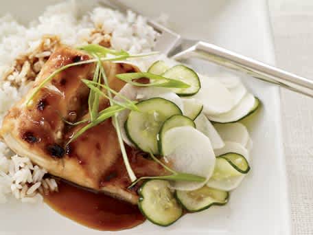 Fish Teriyaki with Sweet-and-Sour Cucumbers