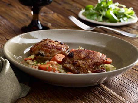 Cider Vinegar-Braised Chicken Thighs