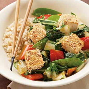 Image of Sesame-crusted Tofu Over Vegetables, Kitchen Daily