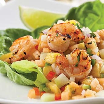 Image of Grilled Shrimp With Melon & Pineapple Salsa, Kitchen Daily