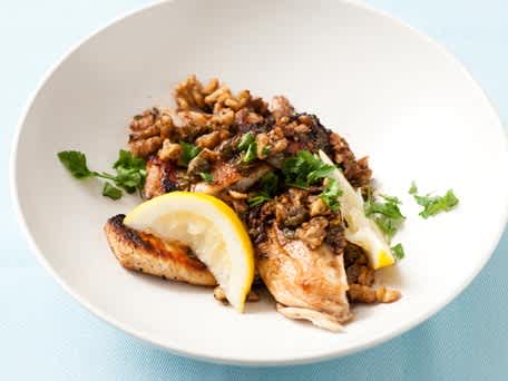 Chicken Cutlets with Walnut Caper Brown Butter