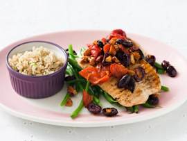 Grilled Turkey Cutlets with Olives and Almonds recipe