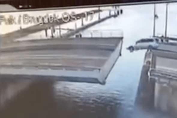 Man's attempt to jump over retracting bridge ends in disaster