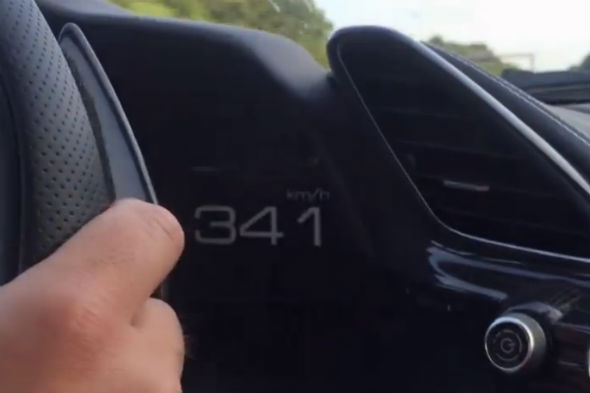 Video: Ferrari owner blasts to 212mph on the autobahn
