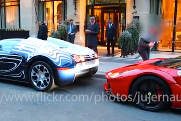 Bugatti driver backs into LaFerrari