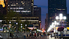 Baltimore Inner Harbour promenade at night. Image shot 2007. Exact date unknown.