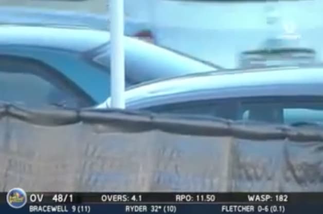 Cricket ball hits announcer's rental car
