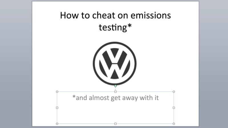 photo of VW diesel cheat linked to 2006 PowerPoint presentation image