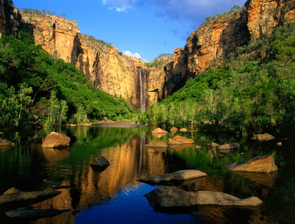 Jim Jim Falls and creek.