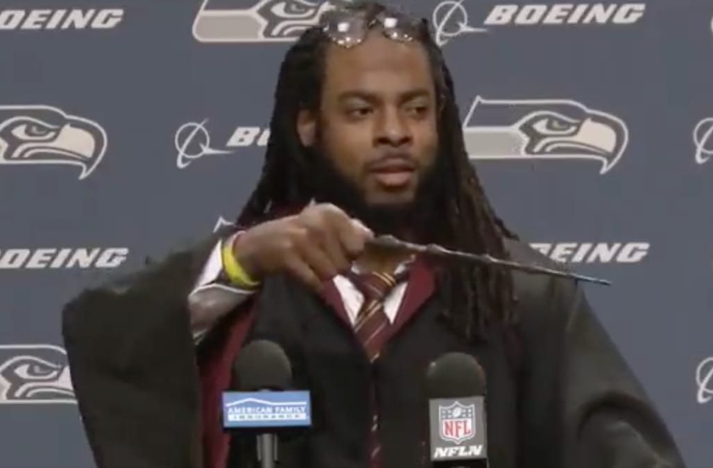 Richard Sherman showed up to his press conference dressed like Harry Potter