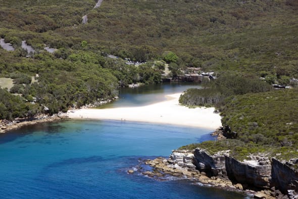 Aerial view of Wattamolla, Royal National Park, New South Wales, Australia