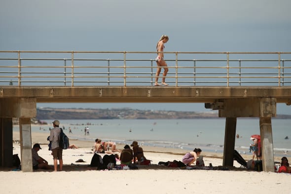 Adelaide Residents Try To Stay Cool As Severe Heatwave Continues