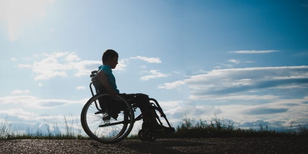 Boy in wheelchair