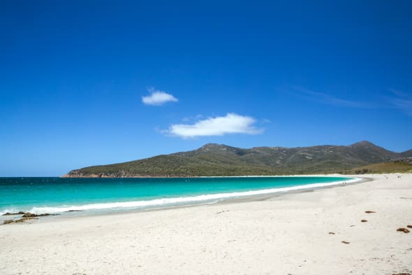 Wineglass bay beach in summer, Tasmania, Australia