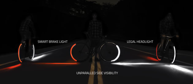 These Bluetooth lights turn your bike wheels into turn signals
