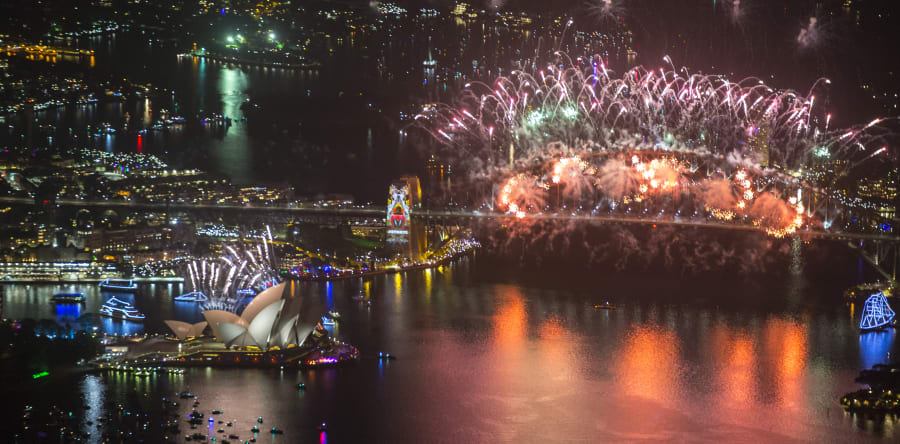 Sydney's New Years Eve Fireworks From 2,500 Feet