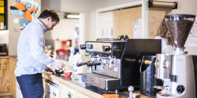 The coffee machine at the heart of the BizDojo offices.