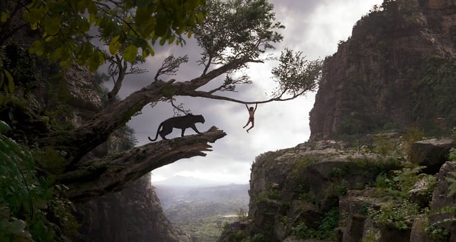 THE JUNGLE BOOK (Pictured) BAGHEERA and MOWGLI. Â©2016 Disney Enterprises, Inc. All Rights Reserved.
