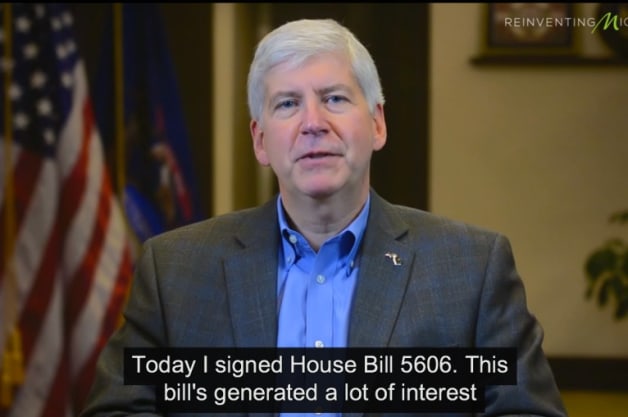 Governor Snyder Michigan Anti-Tesla Bill Screen Grab