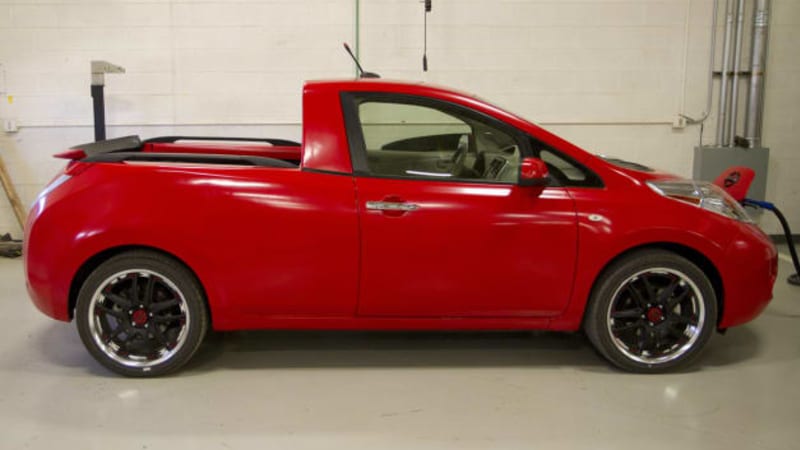 Meet Sparky, Nissan's Leaf-based, Frontier-bedded EV parts hauler [w/video]