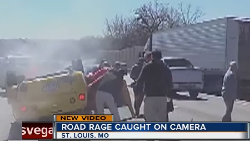 Road rage causes car to flip four times at high speed