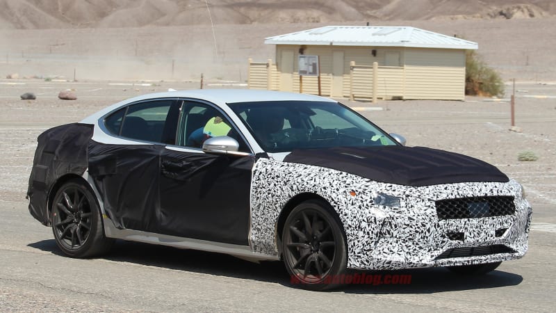 photo of The Genesis G70, BMW 3 Series fighter, poses for spy shots image