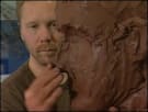 Sculptor Mike Talbot works on the Arnold Bennett mould