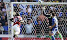 Stoke City's Abdoulaye Faye scores against Chelsea